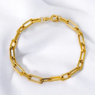 دستبند طلا زنجیری گیره کاغذی